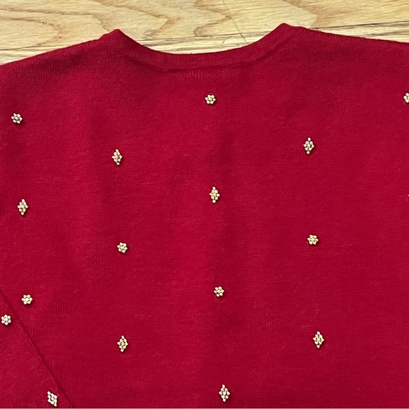Talbots Wool Cardigan Red Size Medium Excellent Condition - Picture 6 of 10